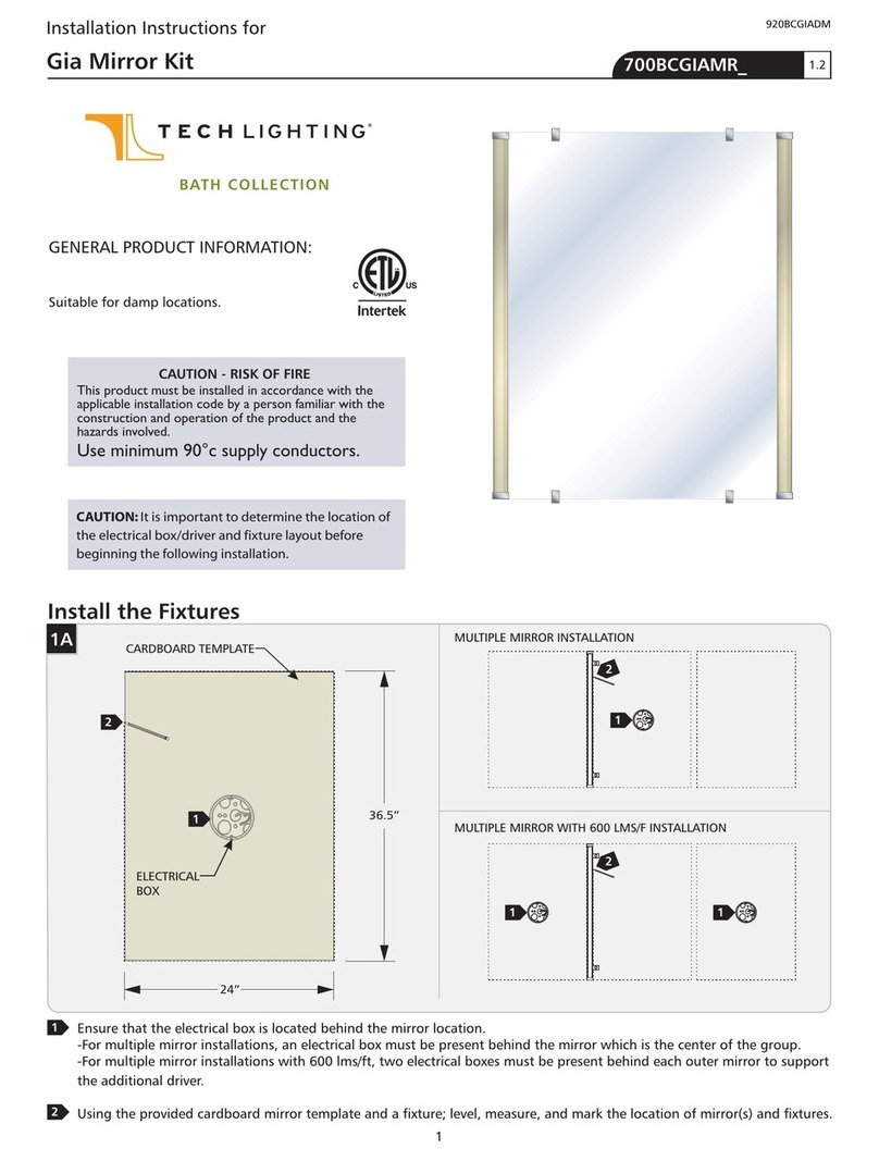 TECHLIGHTING GIA MIRROR KIT installation instructions