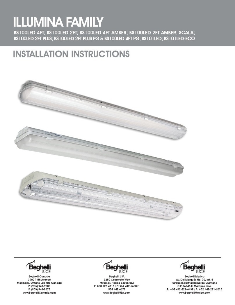 Beghelli ILLUMINA Series installation instructions Beghelli ILLUMINA Series installation instructions