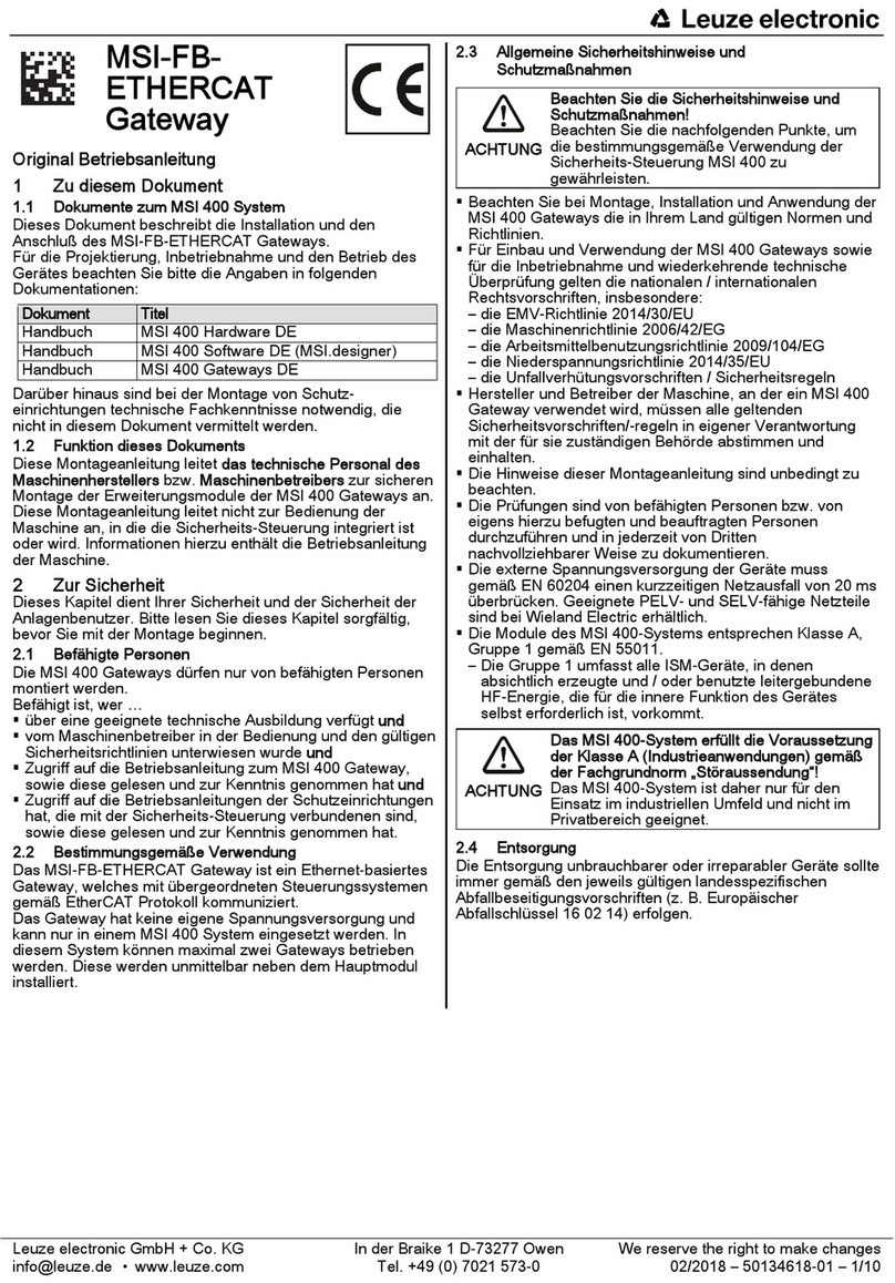 Leuze electronic MSI 400 Original operating instructions