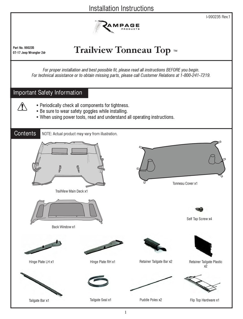 Rampage Trailview Tonneau Top installation instructions Rampage Trailview Tonneau Top installation instructions