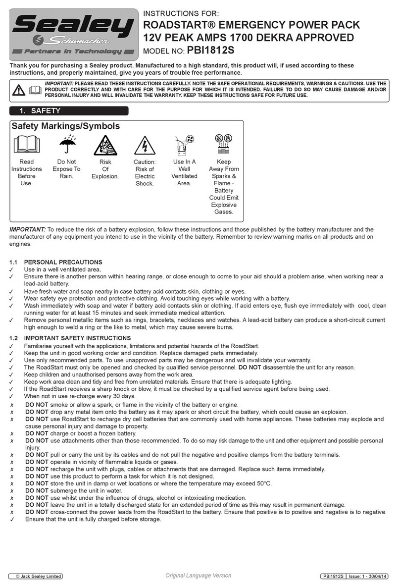 Sealey ROADSTART PBI18112S User manual Sealey ROADSTART PBI18112S User manual