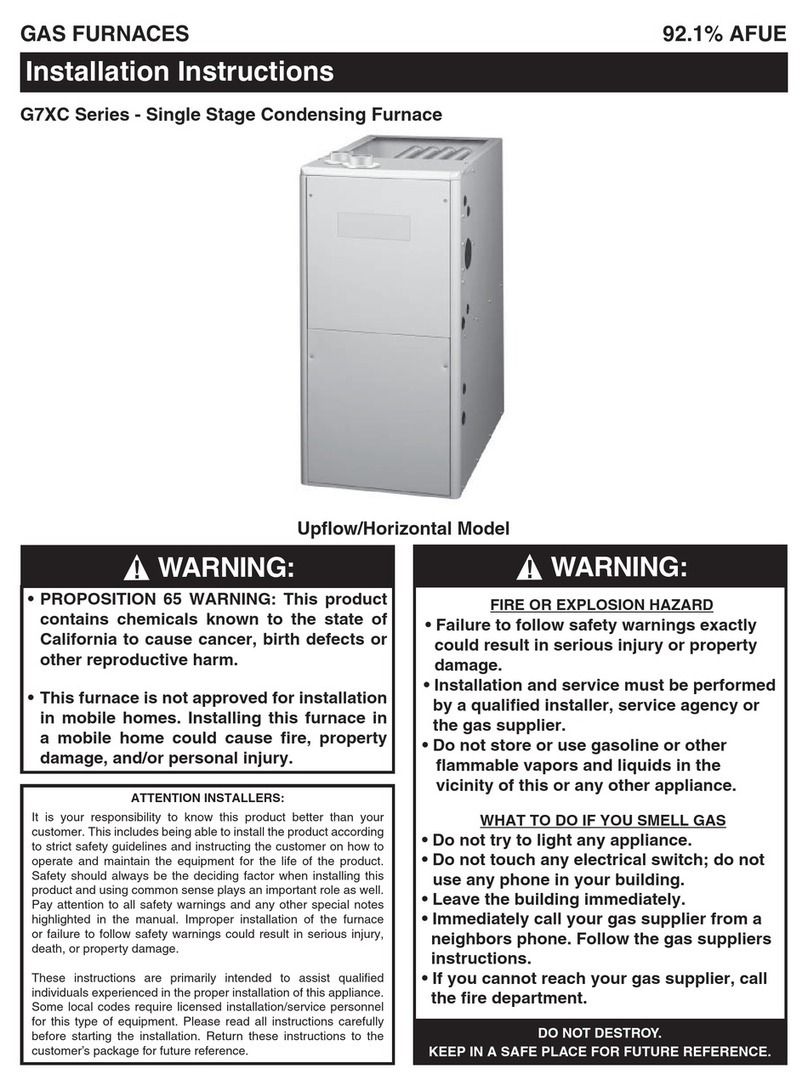 Nordyne G7XC Series User manual