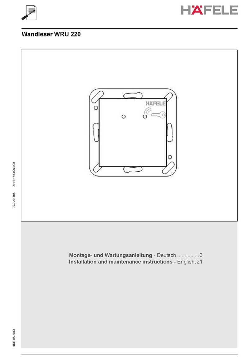 Hafele Wandleser WRU 220 Installation and maintenance instructions