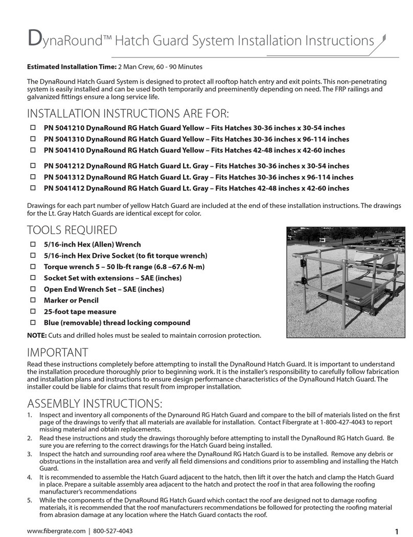 Fibergate 5041210 DynaRound RG Hatch Guard Yellow installation instructions