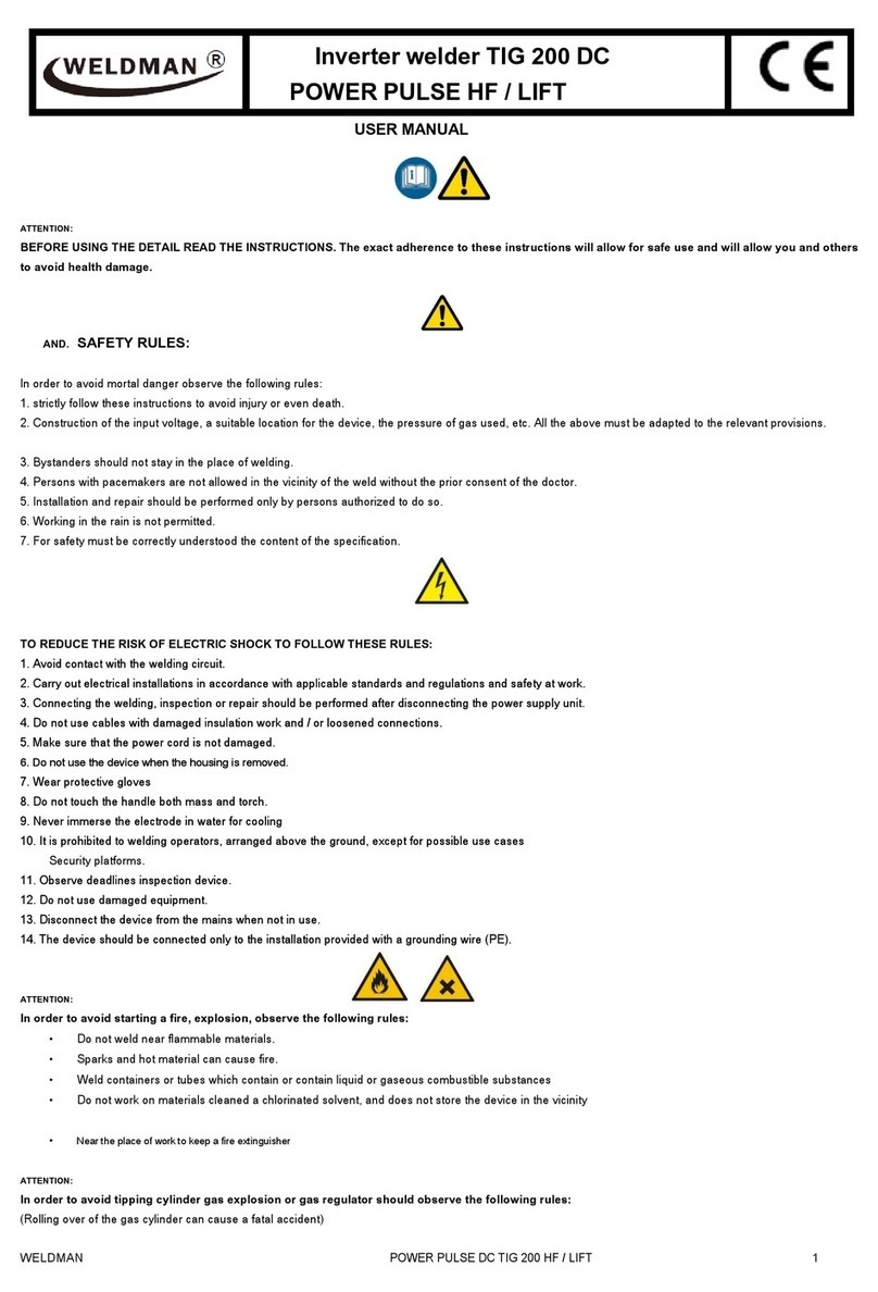 Weldman POWER DC TIG 200 User manual