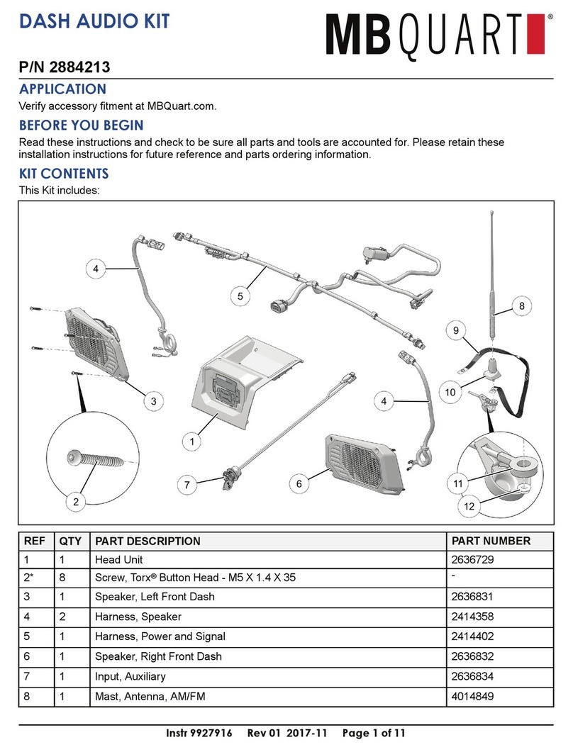 MB QUART 2884213 installation manual