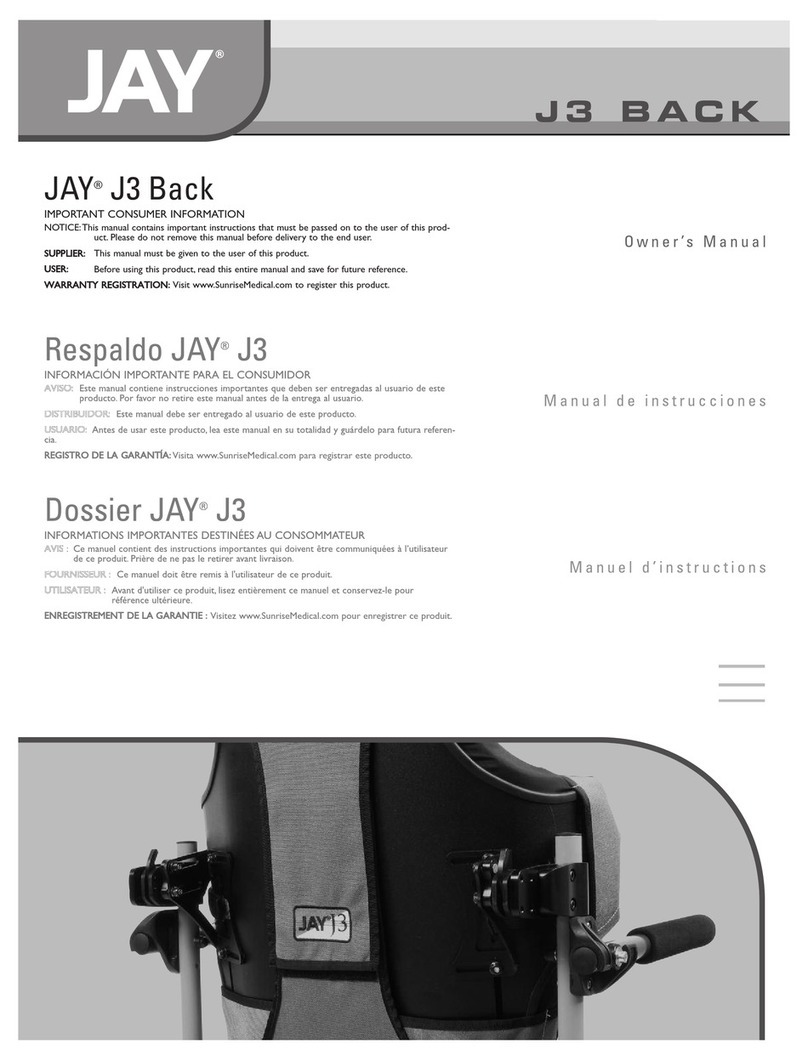 Sunrise Medical Jay J3 Back User manual