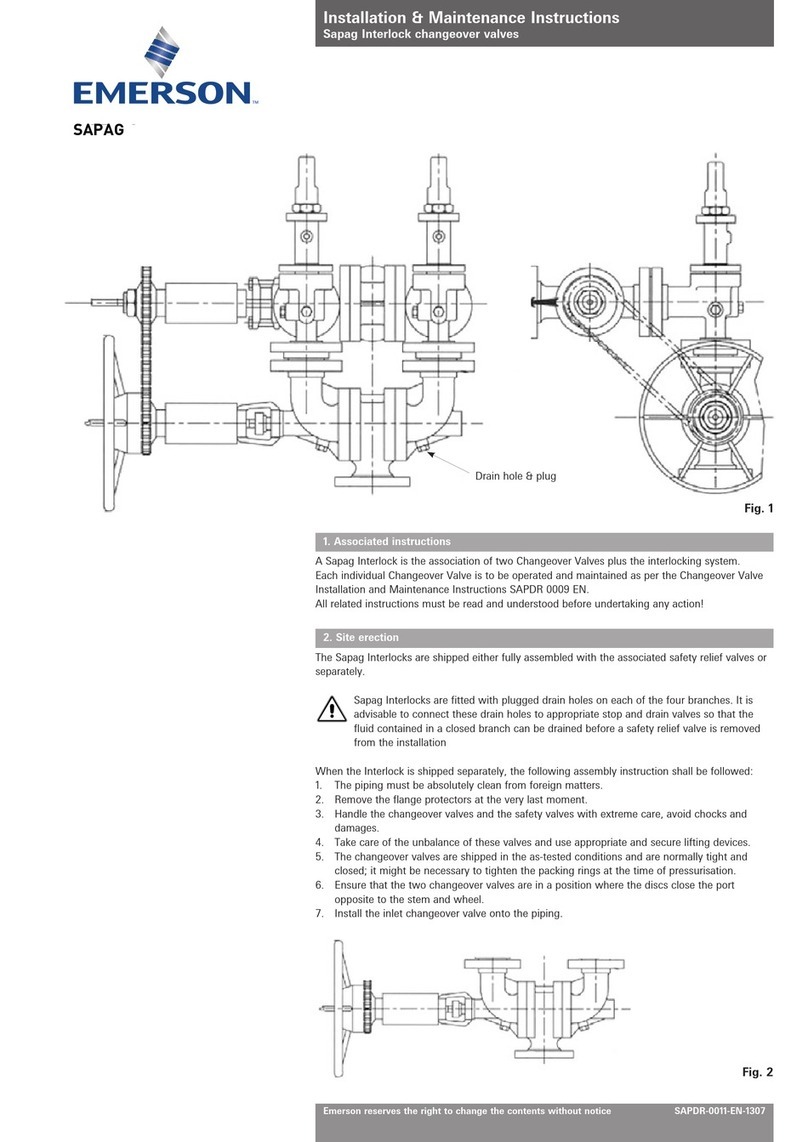 Emerson SAPAG Installation & maintenance instructions