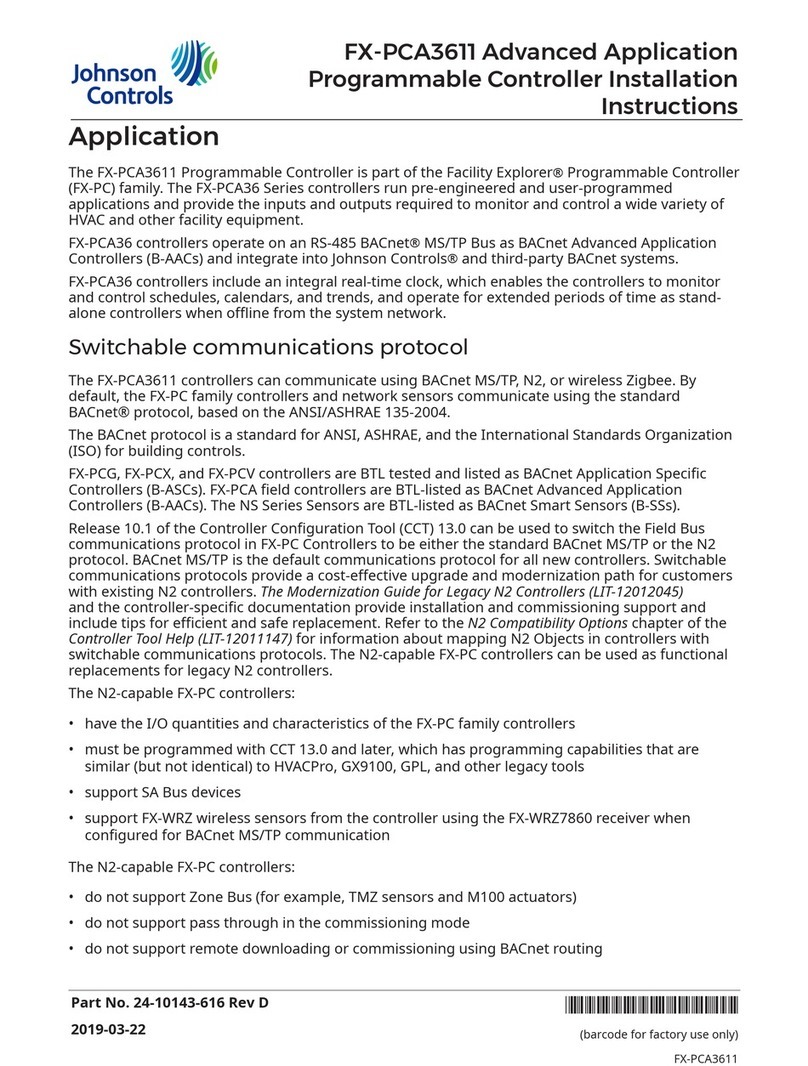 Johnson Controls FX-PCA3611 User manual Johnson Controls FX-PCA3611 User manual