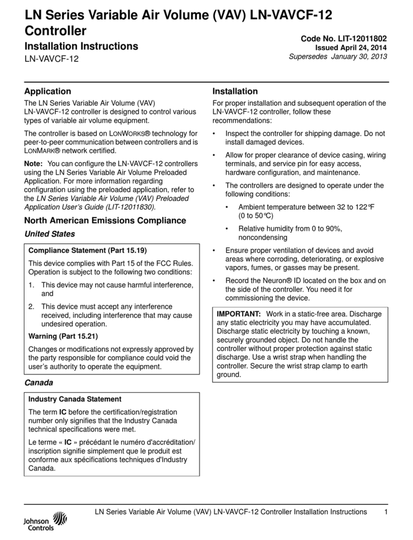 Johnson Controls LN Series User manual Johnson Controls LN Series User manual