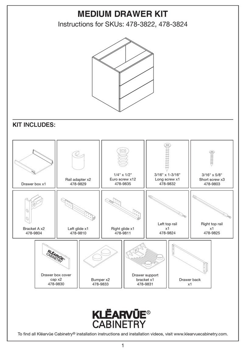 Klëarvue Cabinetry 478-3822 Instructions for use Klëarvue Cabinetry 478-3822 Instructions for use