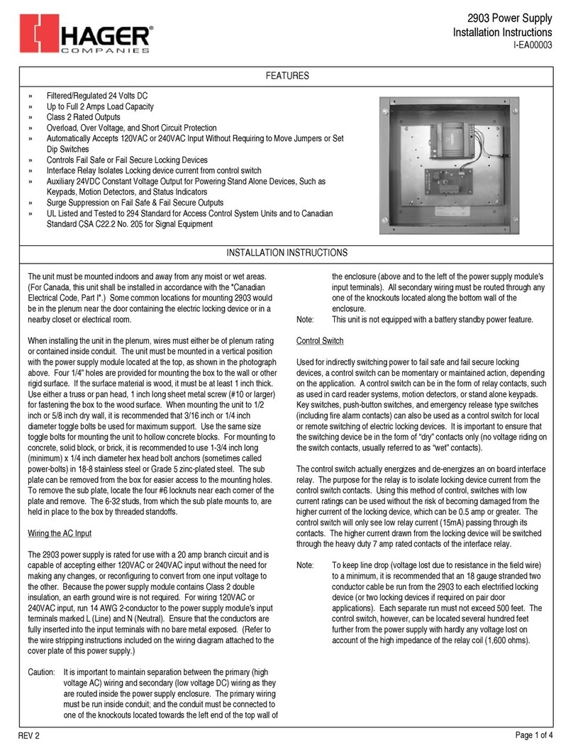 hager 2903 User manual