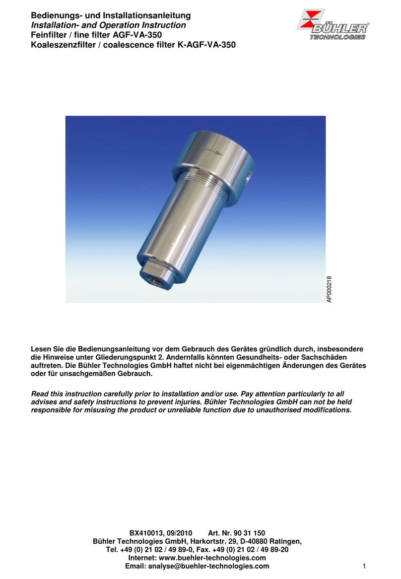 Buhler AGF-VA-350 Owner's manual