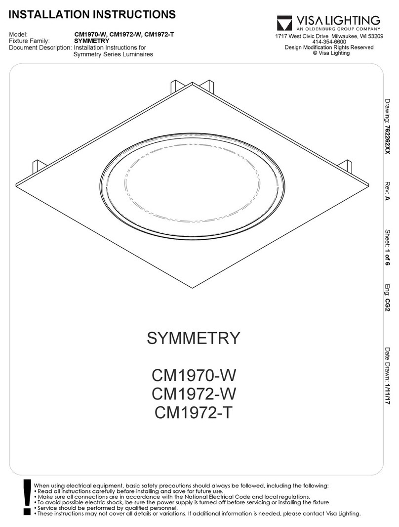 Visa Lighting SYMMETRY Series installation instructions
