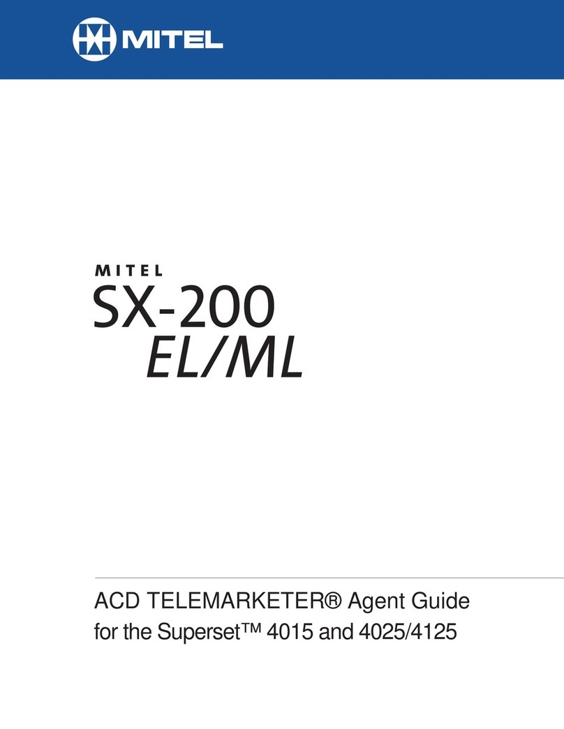 Mitel SX-200 EL Installation and operation manual