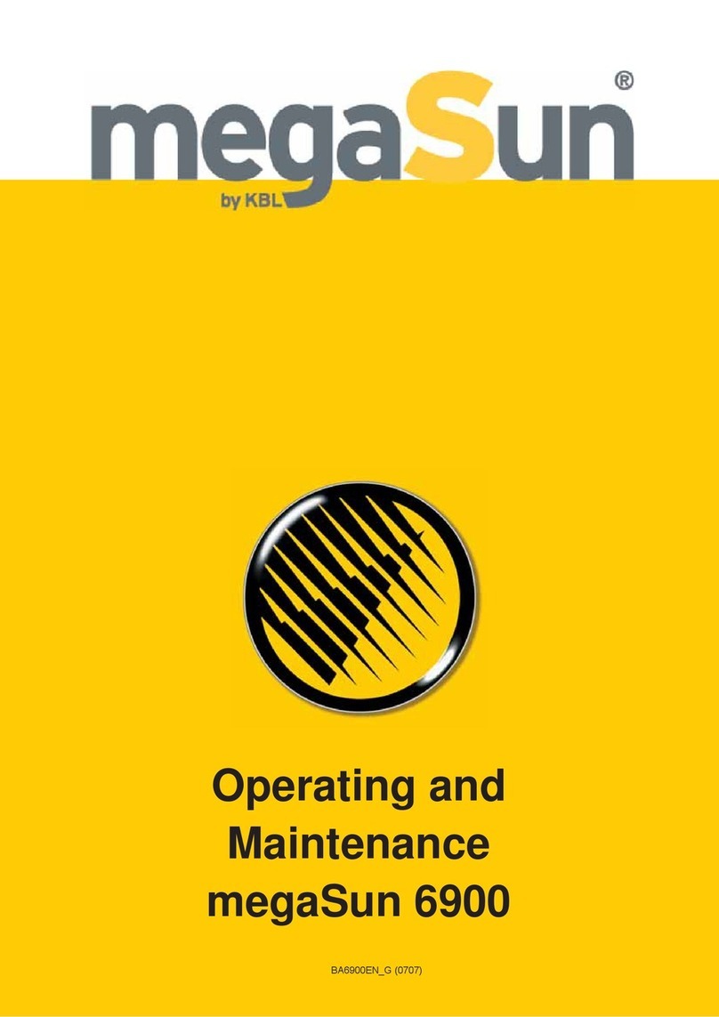 KBL megaSun 6900 Series Operating and maintenance manual