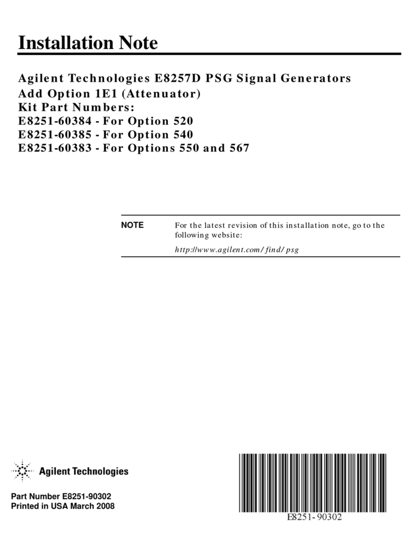 Agilent Technologies E8257D Installation and operation manual