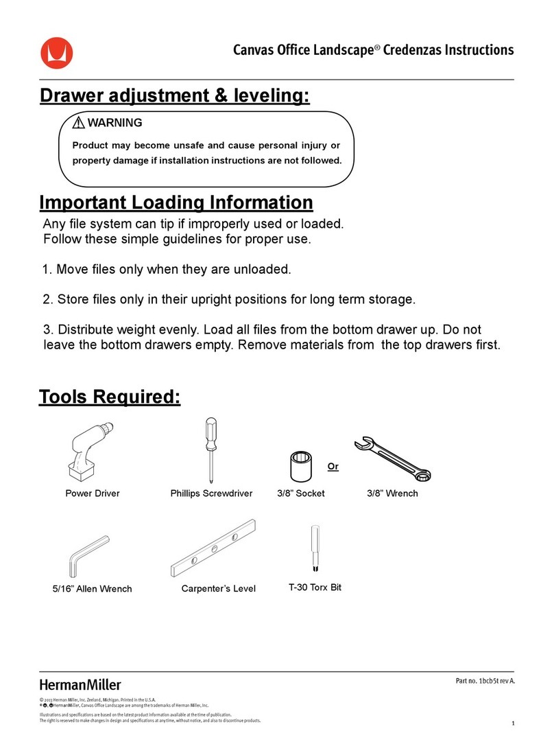 Herman Miller Canvas Office Landscape User manual Herman Miller Canvas Office Landscape User manual