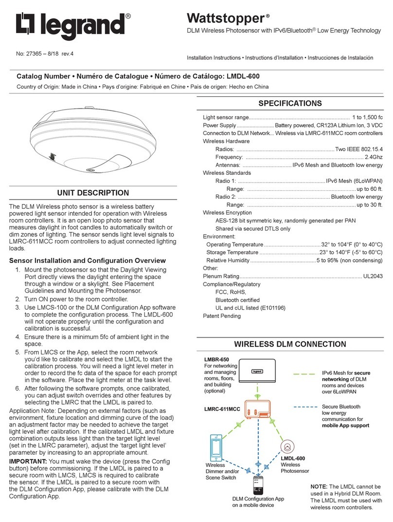LEGRAND Wattstopper LMDL-600 User manual