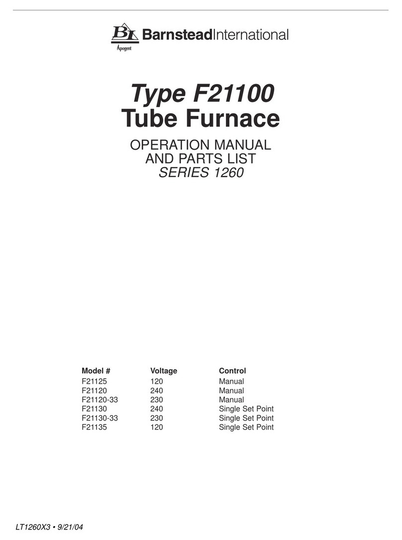 Barnstead International 1260 Series Operation manual and parts list