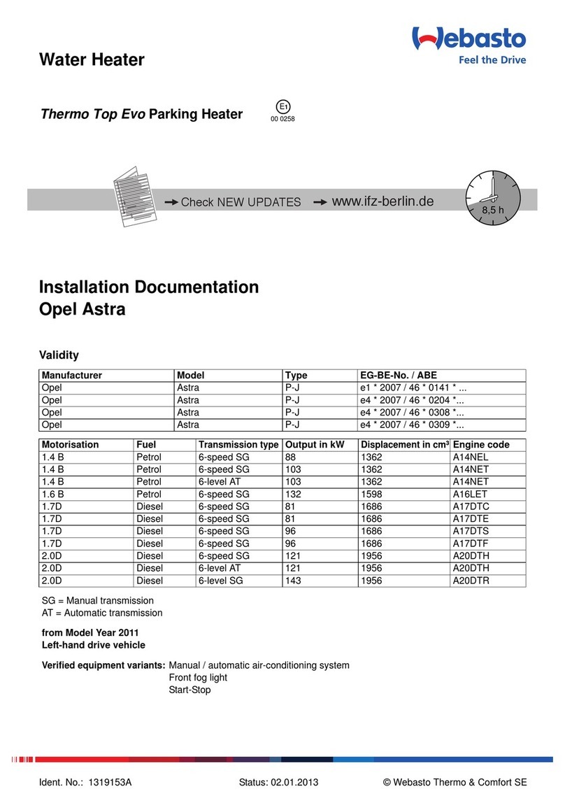Webasto thermo top evo Operator's manual
