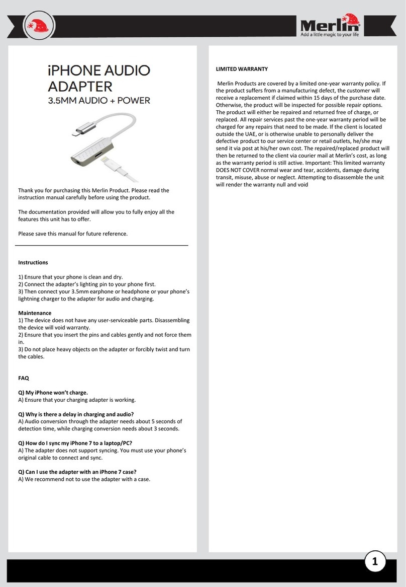 Merlin IPhone Audio Adapter quick start guide