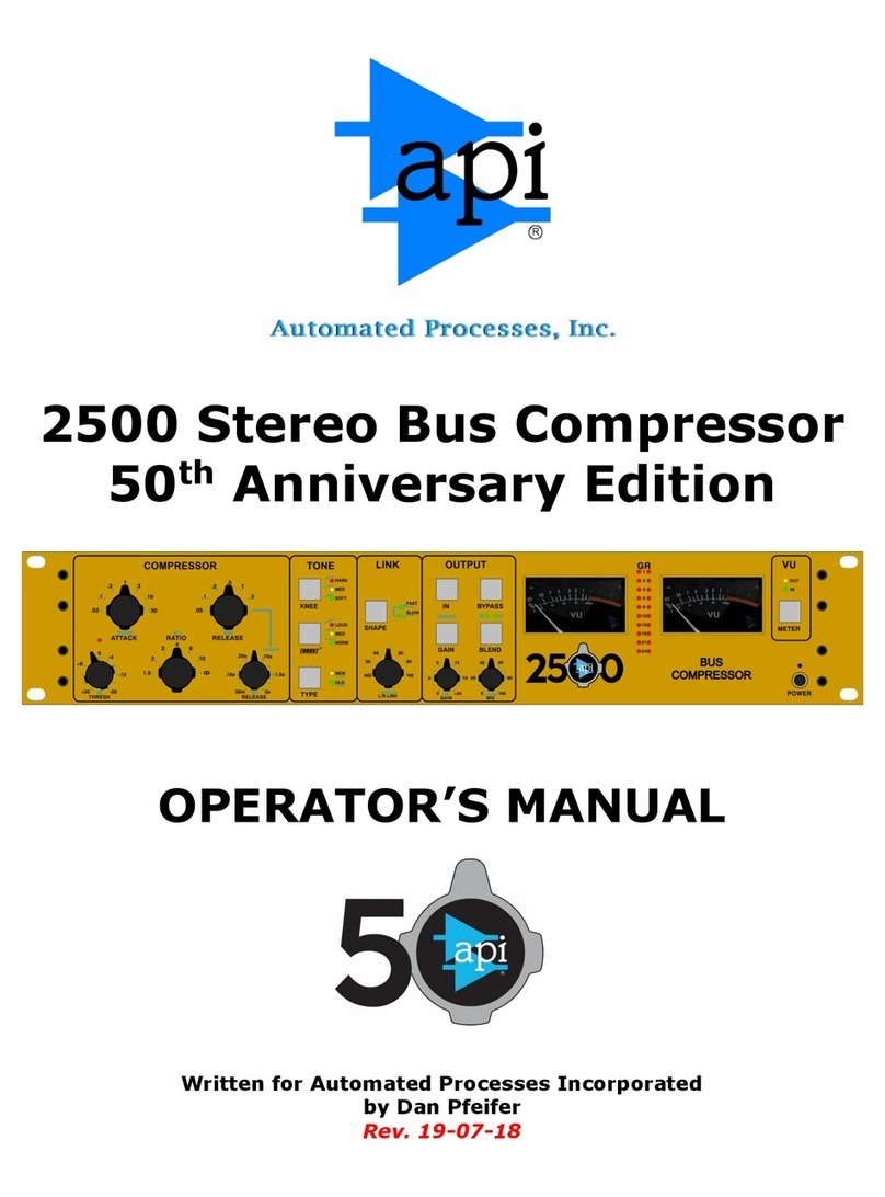 API 2500 Operator's manual