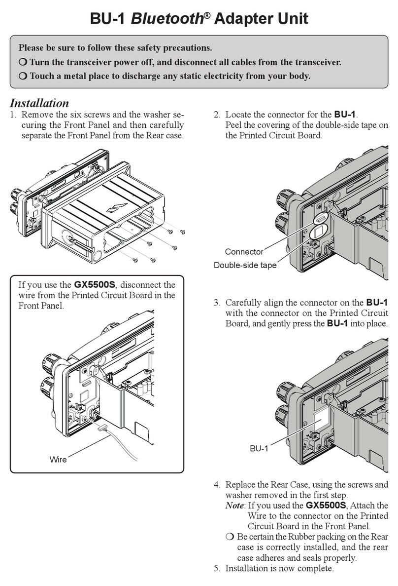 Vertex Standard Horizon BU-1 quick start guide