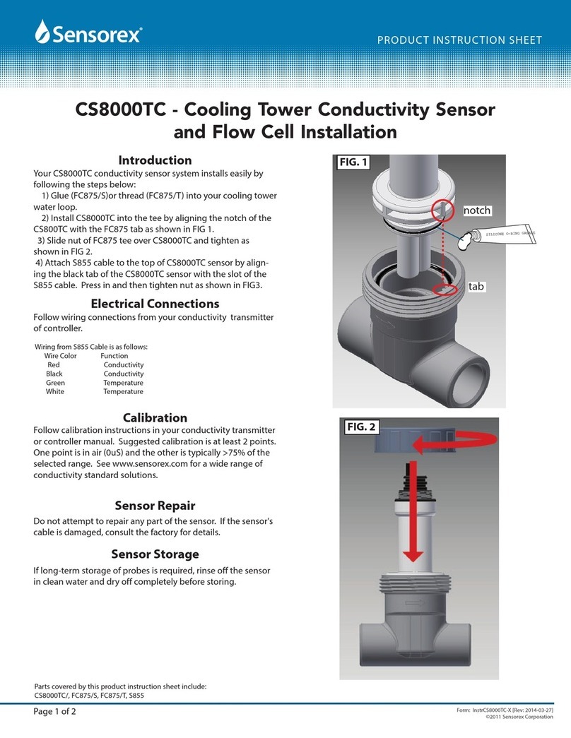 Sensorex CS8000TC Product Instruction Sheet Sensorex CS8000TC Product Instruction Sheet