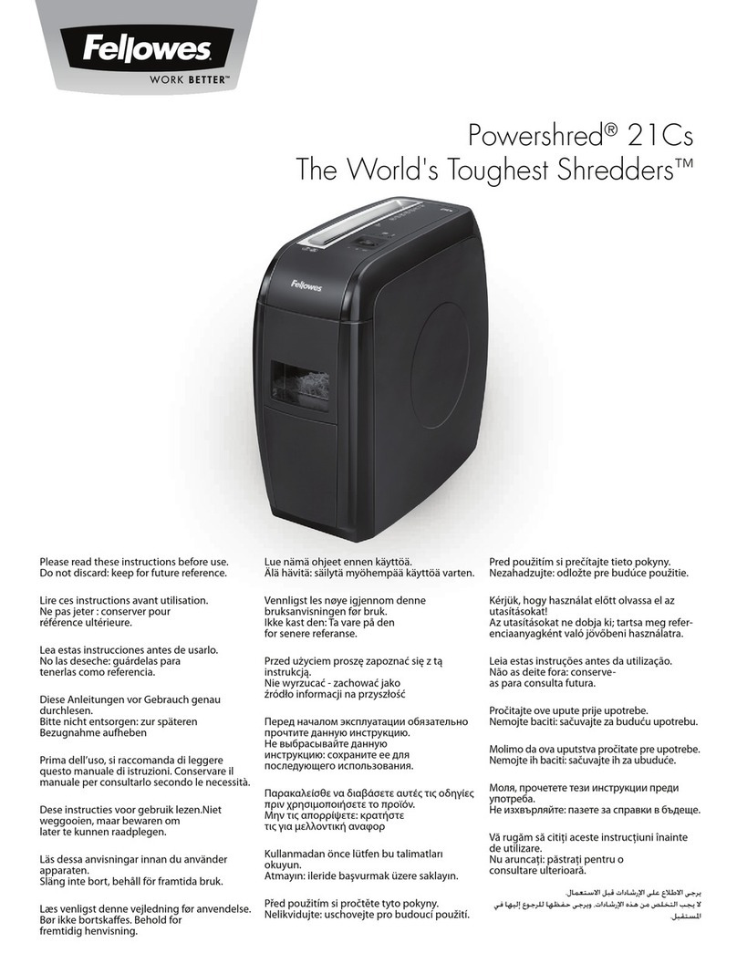 Fellowes Powershred 21Cs manual