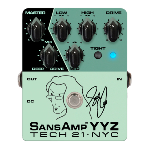 tech21 SansAmp YYZ owner's manual