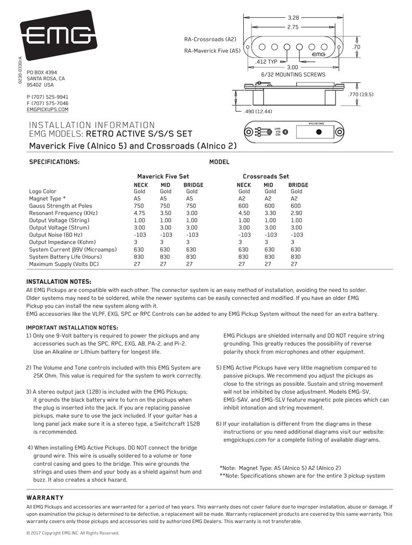 EMG RETRO ACTIVE Series Installation information