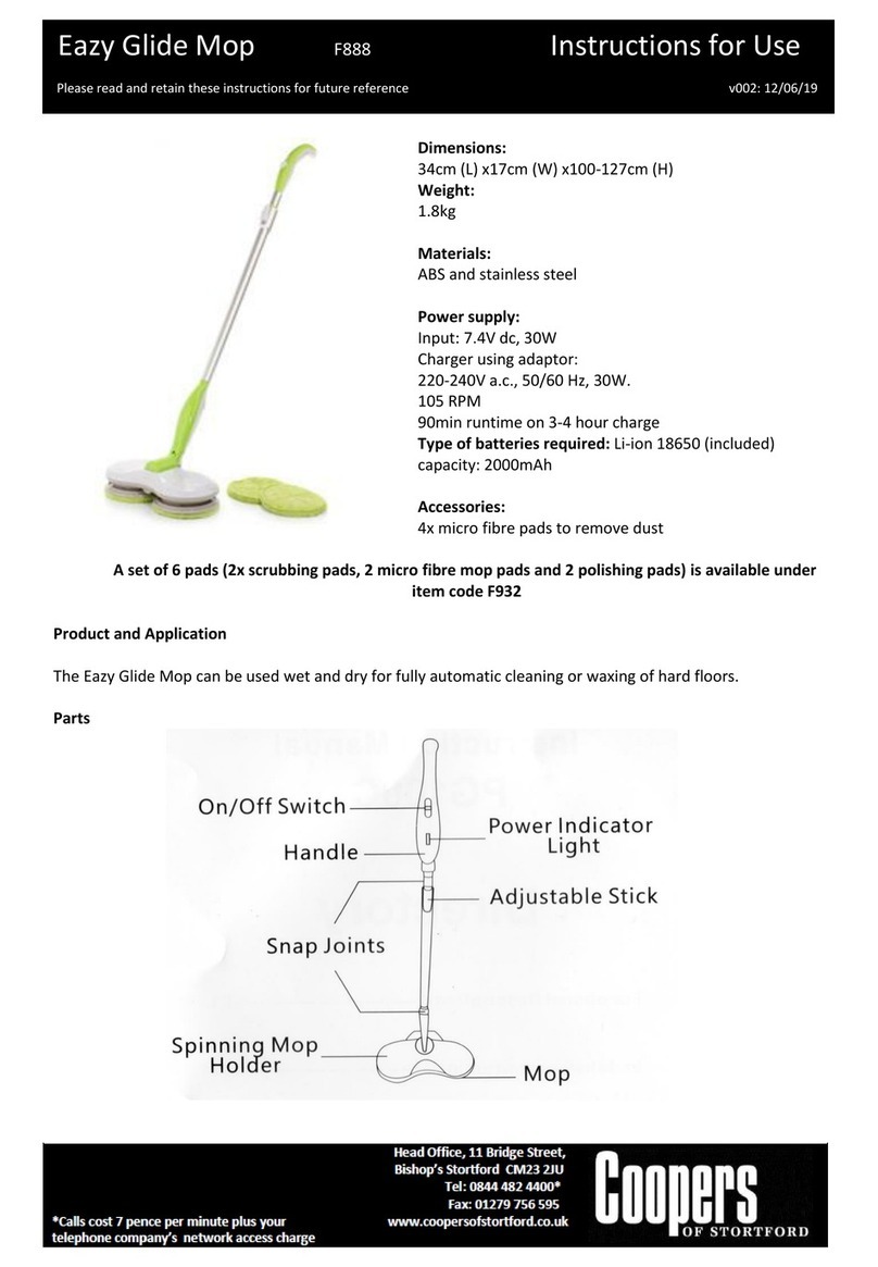 Coopers Eazy Glide Mop F888 Instructions for use