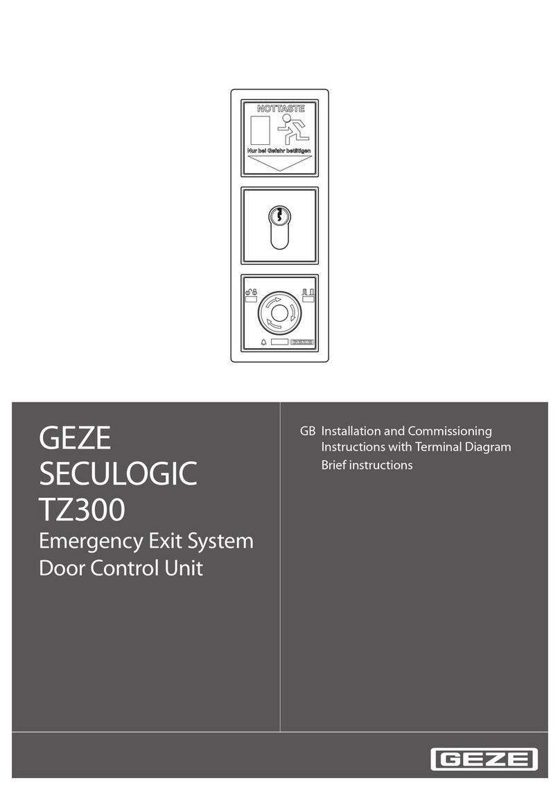 GEZE SecuLogic RWS TZ 300 Installation and Commissioning Instructions with Terminal Diagram GEZE SecuLogic RWS TZ 300 Installation and Commissioning Instructions with Terminal Diagram