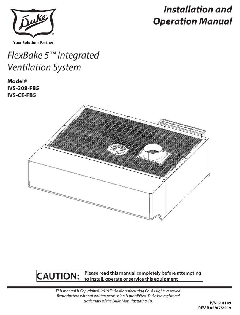 Duke FlexBake 5 IVS-208-FB5 Installation and operation manual