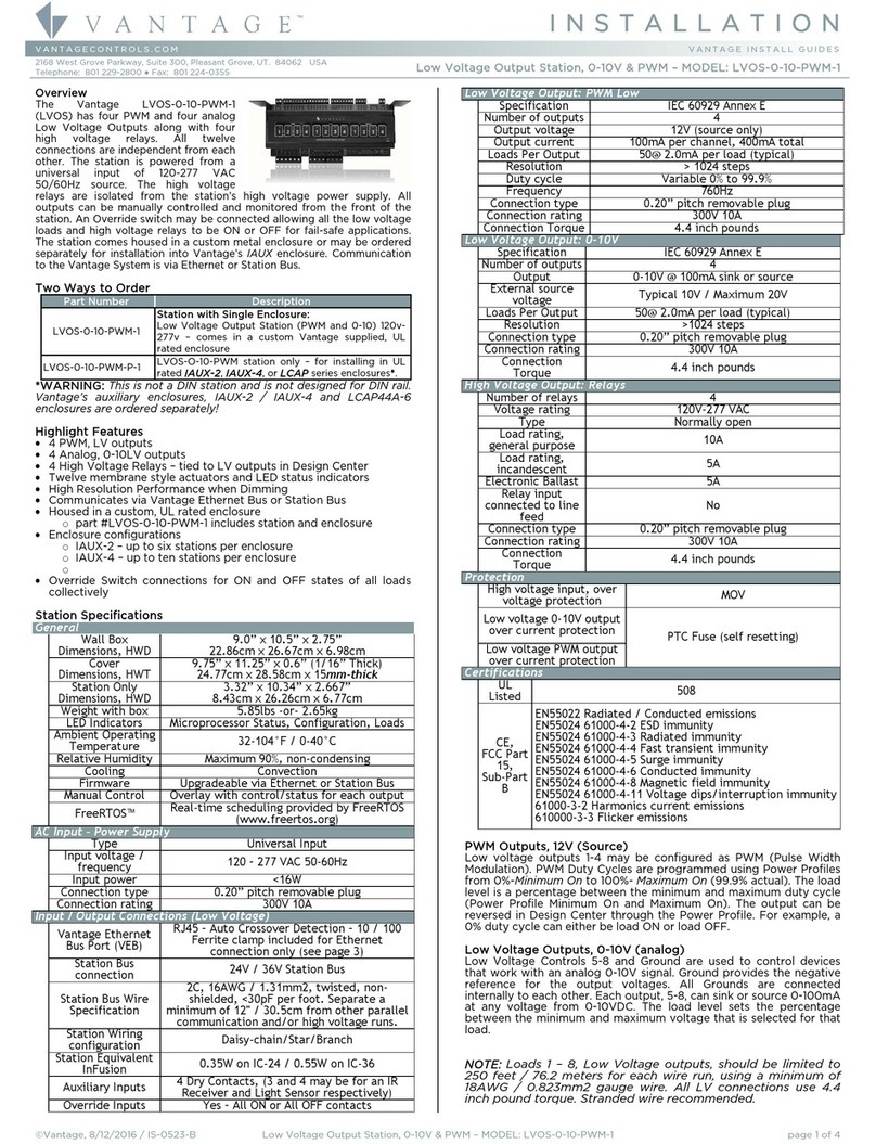 Vantage Hearth LVOS-0-10-PWM-1 User manual