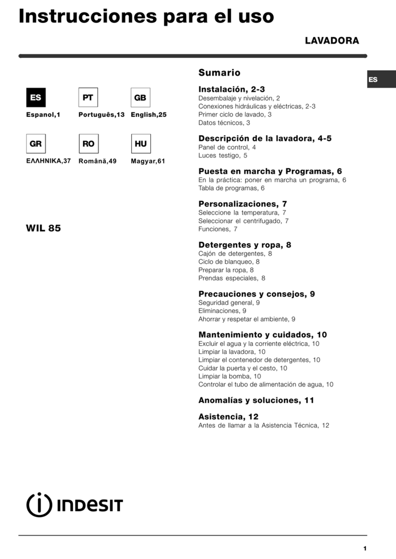 Indesit WIL 85 User manual
