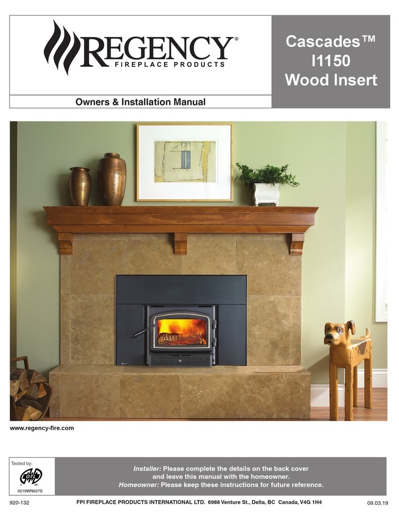 Regency Cascades I1150 Owners & installation manual