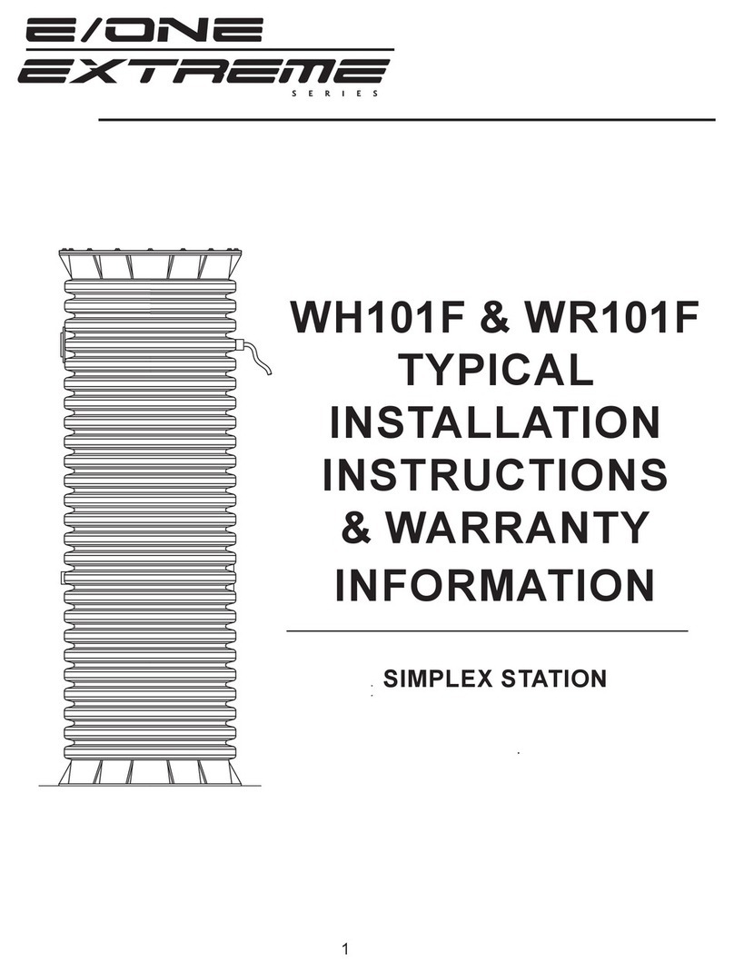 E-one Sewers 1000 Series Installation instructions & warranty information