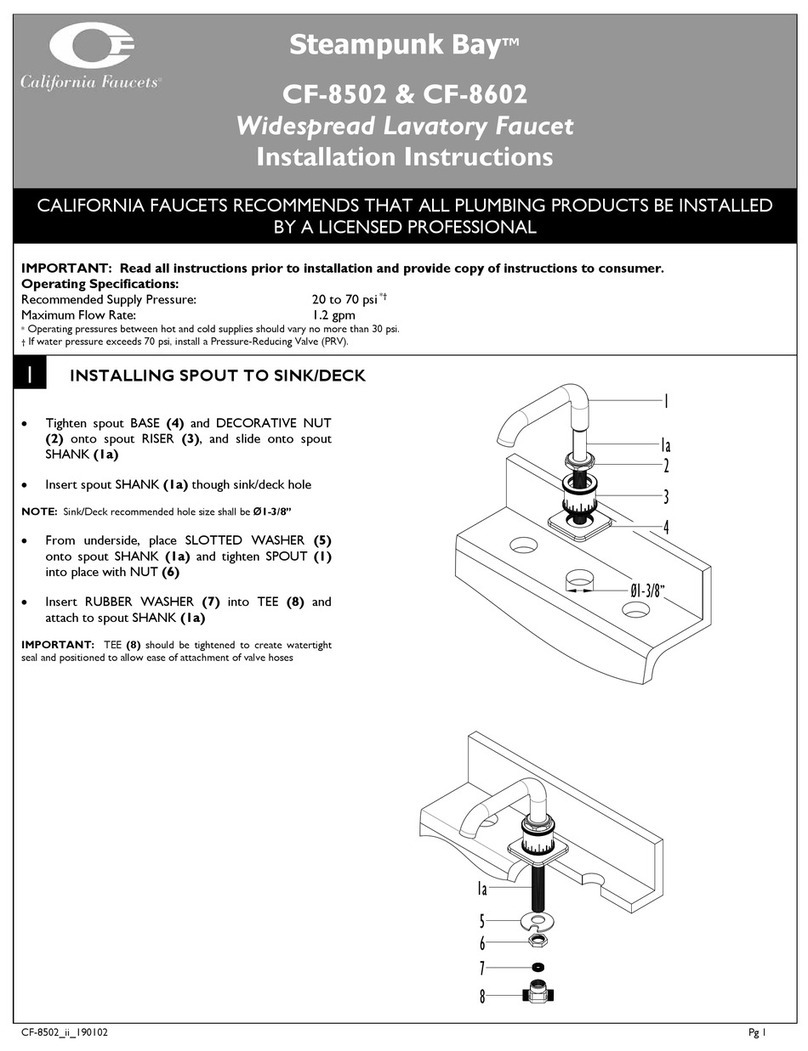 California Faucets Steampunk Bay CF-8502 installation instructions