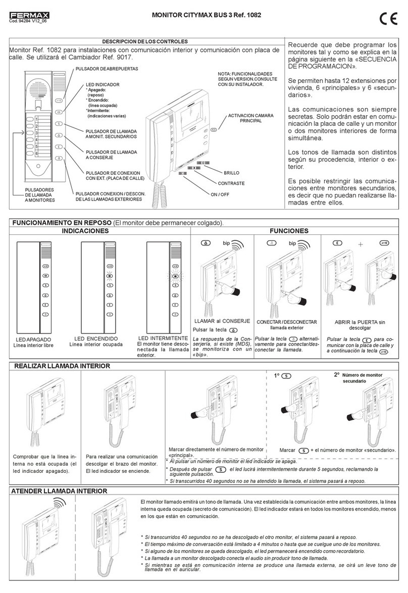 Fermax BUS 3 CITYMAX quick start guide