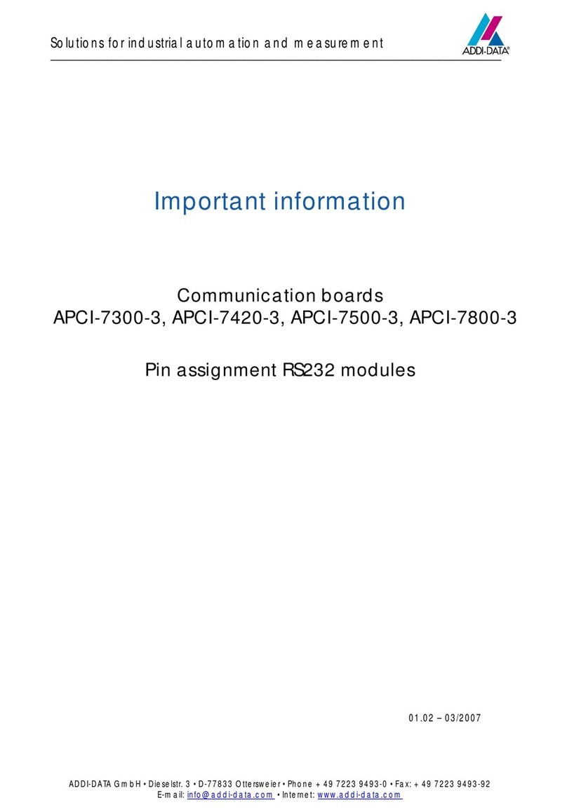 Addi-Data APCI-7300-3 Important information