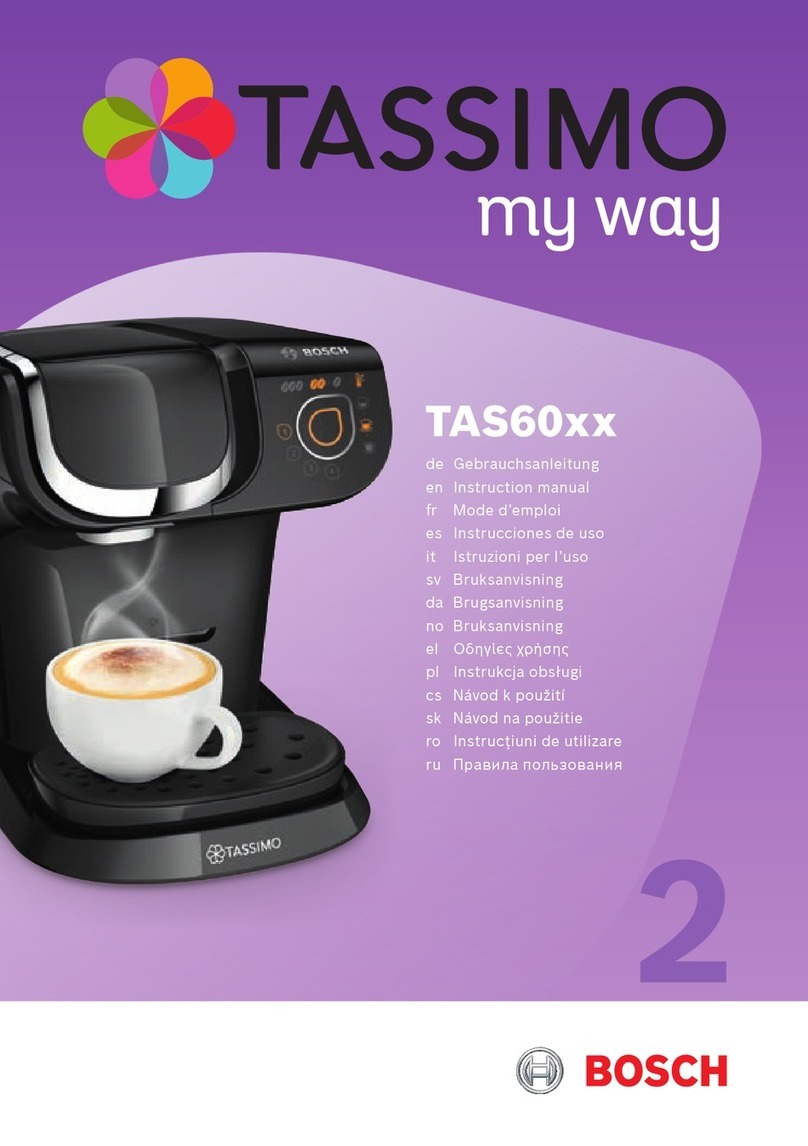 Bosch TASSIMO TAS60 Series User manual Bosch TASSIMO TAS60 Series User manual
