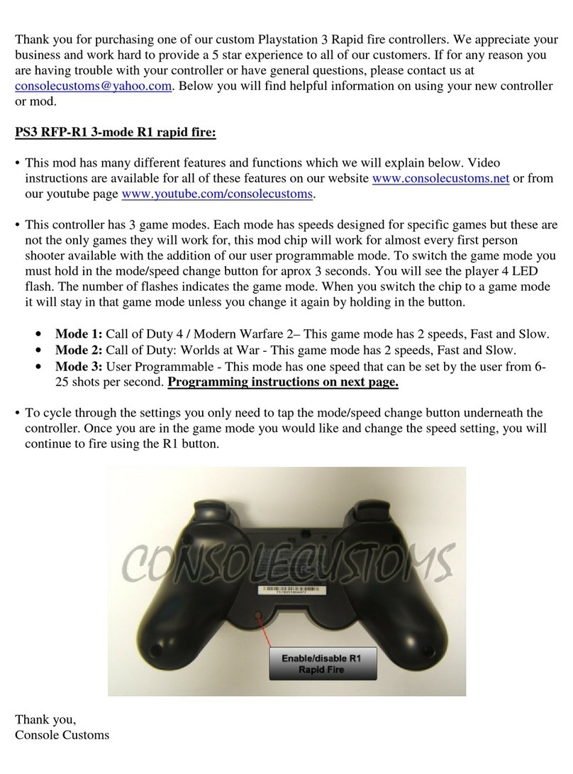 Console Customs RFP-R1 Programming instructions