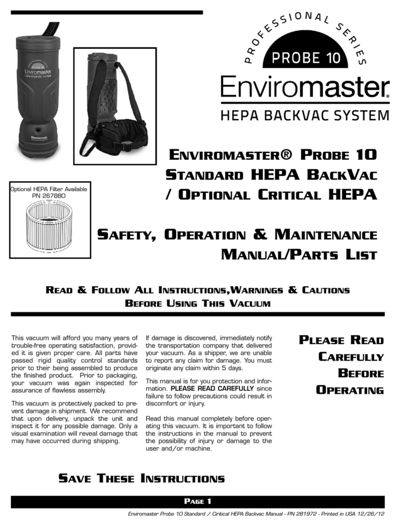 Enviromaster Professional Series Safety, Operation & Maintenance Manual/Parts List