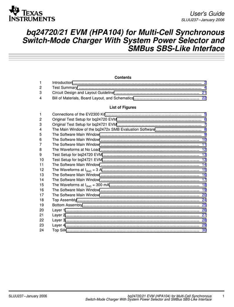 Texas Instruments bq24720 EVM User manual