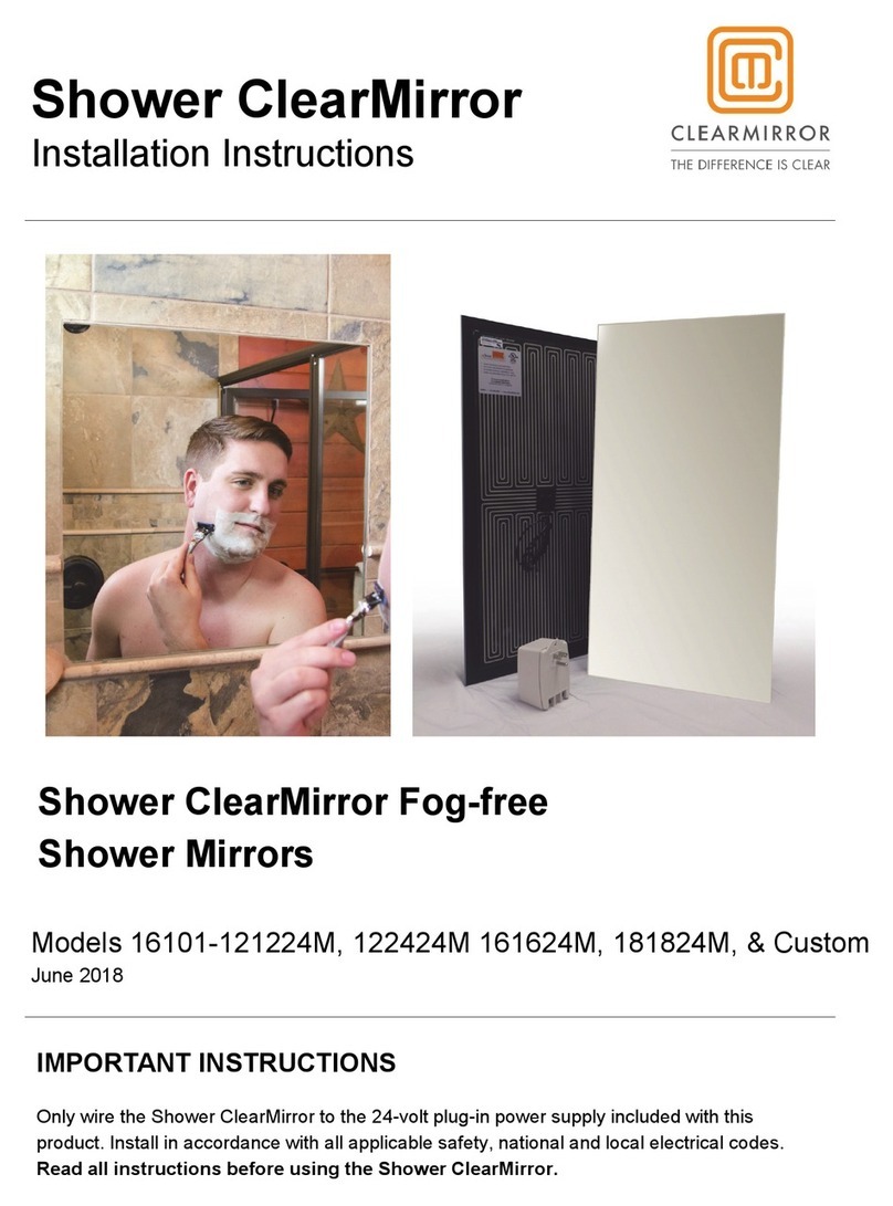 ClearMirror Shower ClearMirror Series installation instructions