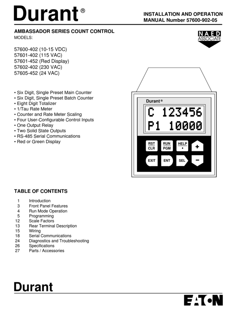 Eaton Durant AMBASSADOR Series Installation and operation manual