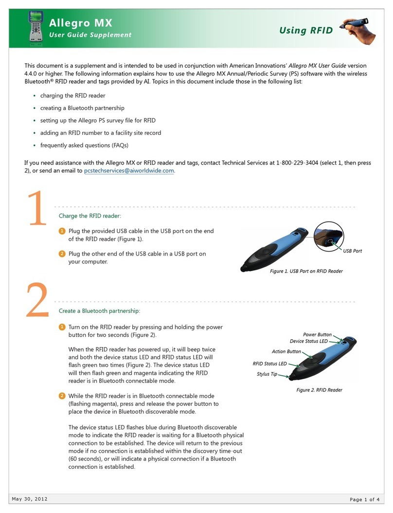 American Innovations Allegro MX User guide supplement