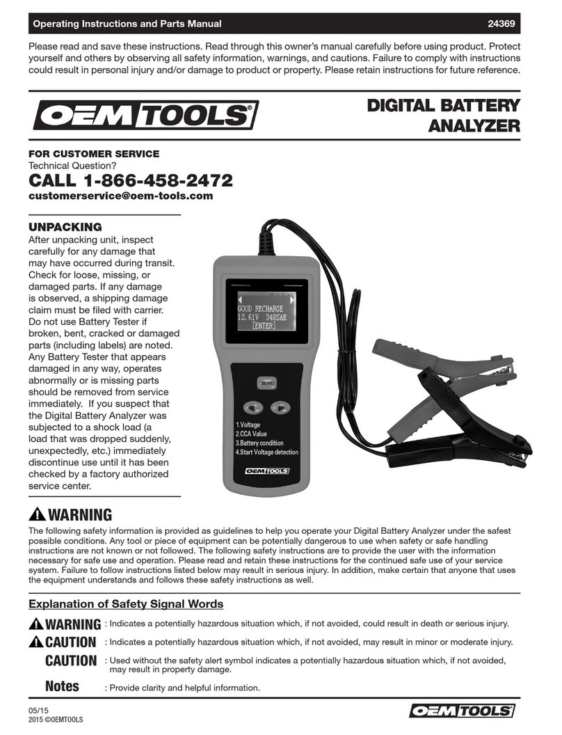 OEM Tools 24369 Operating instructions and parts manual